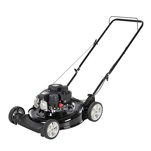 Yard Machines 132cc OHV 21-Inch 2-in-1 Gas Powered Walk Behind Push Lawn Mower - Side Discharge and Mulching Capabilities, Black