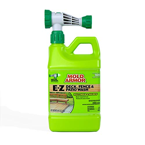 MOLD ARMOR E-Z Deck, Fence and Patio Wash with Hose-End Adaptor - Wood and Composite Deck Cleaner  64 oz