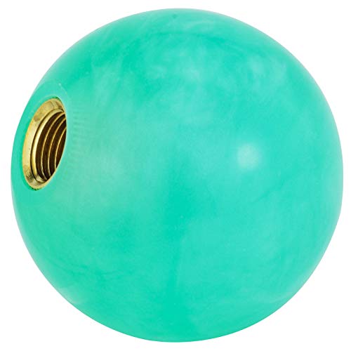 Lunsom Ball Gear Shift Knob Round Shape Shifter Stick Head Resin Car Transmission Handle Fit Most Automatic Manual Vehicle (M8x1.25,Blue-Green)