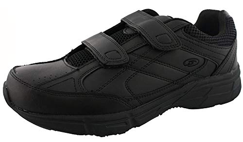 Dr. Scholl's - Men's Brisk Light Weight Dual Strap Sneaker, Wide Width (8.5 Wide, Black)