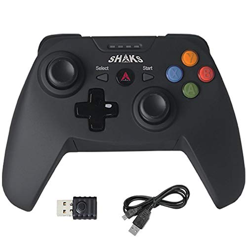 SHAKS S1+ Bluetooth/2.4GHz Dual Wireless Controller for Android, Windows7/8/9/10, Xcloud, Steam, GeForce, Switch. Touch Control Mapping. Vibration, Analog Trigger for Fortnite, Cyerpunk, FIFA