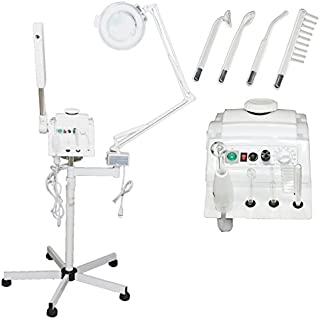 Professional 3 in 1 Aromatherapy Facial Steamer, 5x (16 Diopter) Magnifying Lamp & High Frequency Machine