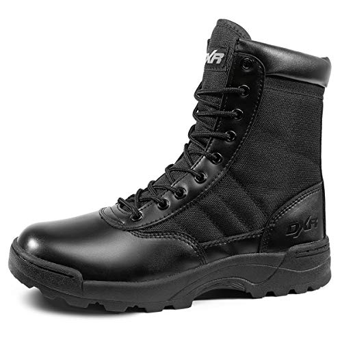 KaiFeng Military Tactical 7 Inch Boots Breathable Lightweight Mens Army Jungle Boots with Side Zipper (Black,Size 9)