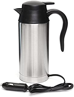 12V 750ml Stainless Steel Car Electric Heating Mug Drinking Cup Travel Kettle Water Boiler for Water Tea Coffee Milk