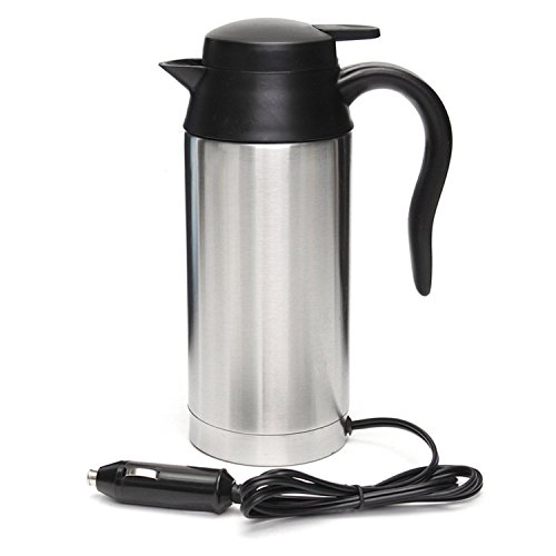 12V 750ml Stainless Steel Car Electric Heating Mug Drinking Cup Travel Kettle Water Boiler for Water Tea Coffee Milk