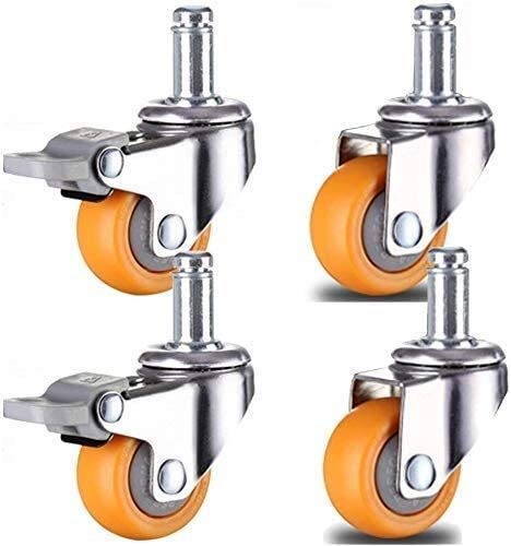 YANJ Swivel Stem PC Material Castors Wear-Resistant 120kg Capacity for Chair Table Flower Stand Small Devices (Color : Brake+Universal, Size : 1.5inch)