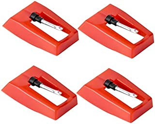 4PCS Record Player Needles, Universal Ceramic Ruby Phonograph Needles, Are Used for Vinyl Record Player, LP Record Player and Phonograph Turntable Needle Substitutes.