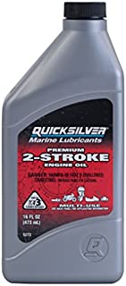 Quicksilver 858020Q01 Premium Two-Cycle TC-W3 Oil - Outboards, Personal Water Craft (PWCs), Snowmobiles, Motorcycles and Chainsaws, 1 Pint Bottle