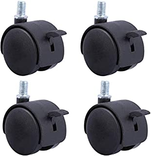 50Mm Swivel Caster Wheels 2 Inch Nylon 360 Degree Rotate Furniture Caster Wheel Replacement Caster,Desk Castors,Double Wheel,Chair Accessories,with Threaded Stem,4Pcs