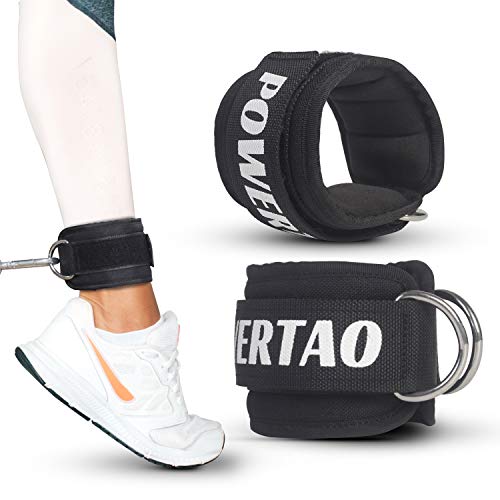 Powertao Fitness Ankle Strap for Cable Machines for Kickbacks, Glute Workouts, Leg Extensions, Curls, and Hip Abductors for Men and Women, Adjustable Neoprene Support