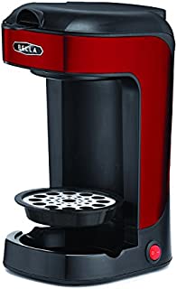 BELLA Scoop One Cup Coffee Maker, 8.5 x 10.3 x 5.1 inches, Red & Stainless Steel