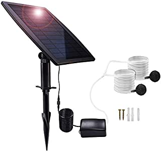 Lancoon Solar Powered Air Pump Kit, 2.5W Solar Panel, Air Pump, Air Hoses and Airing Stones for Garden Fish Tank Pool Fishing Pond