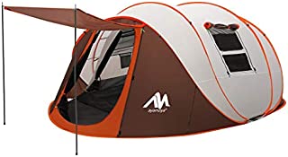 ayamaya Pop Up Tents with Vestibule for 4 to 6 Person - Double Layer Waterproof 3 Season Easy Setup Big Family Camping Tent - Ventilated Mesh Windows Quick Ez Set Up Dome Popup Tents