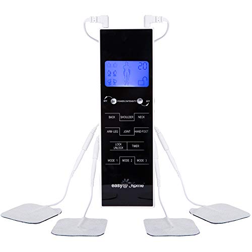 TENS Unit Muscle Stimulator, Easy@Home Electronic Pulse Massager,EMS TENS Machine,Pain Relief therapy Pain Management Device,Backlit LCD Display, OTC Home Use - FSA Eligible Handheld , EHE010