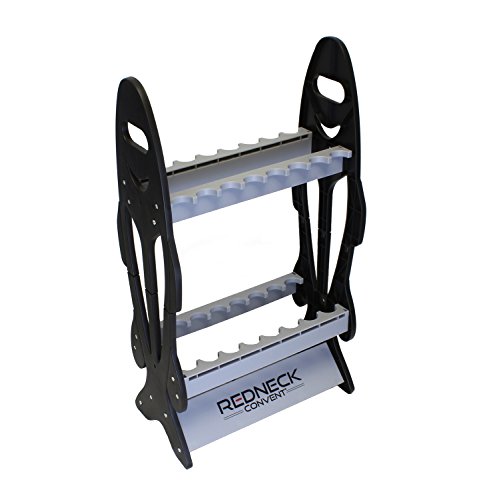 Redneck Convent Fishing Pole Vertical Floor Display Rack, 32in x 17.5in x 8in  Standing Storage Organizer for 16 Rods and Reels