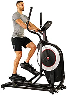 Sunny Health & Fitness Electric Eliptical Trainer Elliptical Machine w/Devicec Holder, Programmable Monitor and Heart Rate Monitoring, 300 LB Max Weight and 20