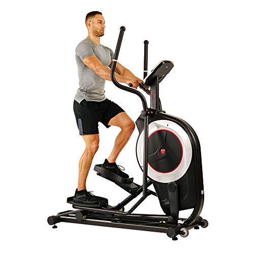 Sunny Health & Fitness Electric Eliptical Trainer Elliptical Machine w/Devicec Holder, Programmable Monitor and Heart Rate Monitoring, 300 LB Max Weight and 20