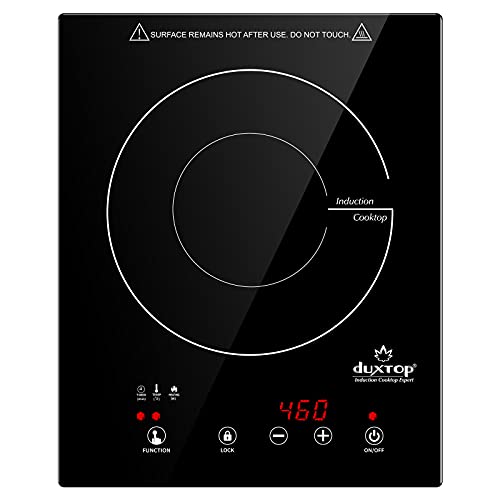 Duxtop Built-in Countertop Burner, Portable Induction Cooktop, Sensor Touch Induction Burner, 170-Minute Timer, Safety Lock, 1800W BT-200T1/8600BI