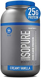 Isopure Zero Carb, Vitamin C and Zinc for Immune Support, 25g Protein, Keto Friendly Protein Powder, 100% Whey Protein Isolate, Flavor: Creamy Vanilla, 3 Pounds (Packaging May Vary)