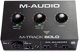 M-Audio M-Track Solo  USB Audio Interface for Recording, Streaming and Podcasting with XLR, Line and DI Inputs, Plus a Software Suite Included