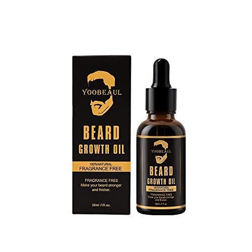 Beard Growth Oil (Grow Your Beard Fast) for Beard More Full and Thick, YOOBEAUL Beard Growth Serum of Plant extraction, Pure Natural- Promote Beard and Hair Growth