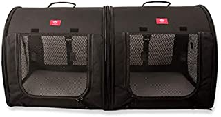 One for Pets Portable 2-in-1 Double Pet Kennel/Shelter, Fabric, Black 20