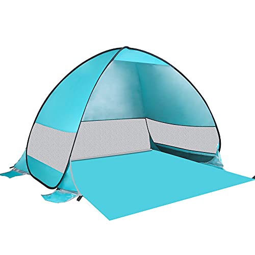 Idefair Pop Up Beach Tent,Sun Shelter Automatic Anti-UV Shade Waterproof Large Instant Tent Outdoor Camping Tent for Families Beach Outdoor Camping Picnic Fishing Backyard Garden Hiking