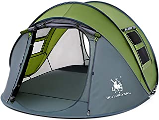 4 Person Easy Pop Up Tent,9.5X6.6X52'',Waterproof, Automatic Setup,2 Doors-Instant Family Tents for Camping, Hiking & Traveling