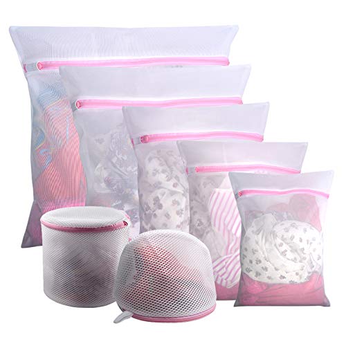 Gogooda 7Pcs Mesh Laundry Bags for Delicates with Premium Zipper, Travel Storage Organize Bag, Clothing Washing Bags for Laundry, Blouse, Bra, Hosiery, Stocking, Underwear, Lingerie