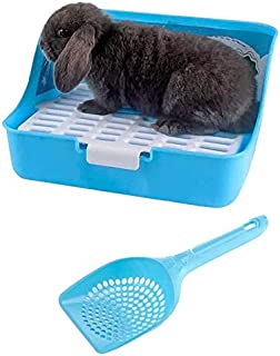 kathson Rabbit Litter Box, Rat Litter Tray Ferret Potty Training Corner Litter Pan Cage Cleaner for Chinchillas Guinea Pigs