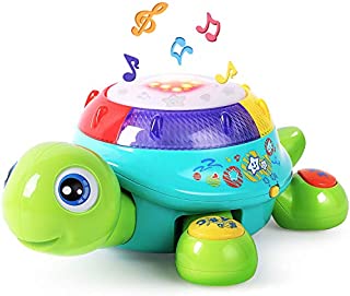 Musical Turtle Toy, English & Spanish Learning, Electronic Toys W/ Lights and Sounds, Early Educational Development Gift 6 7 8 9 10 11 12 Months, 1, 2 Year Olds Baby Infants Toddlers Boys Girls-Yellow