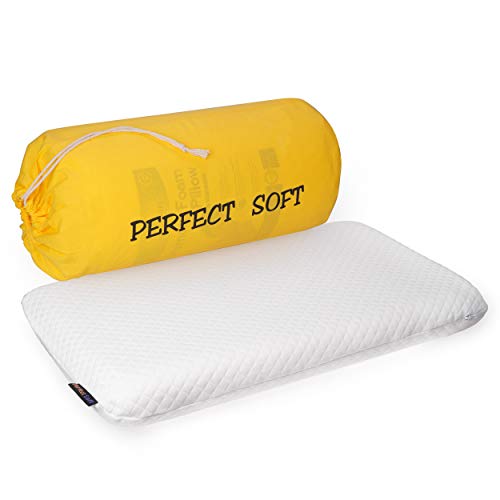 Ultra Thin Stomach Sleeping Memory Foam Pillow, Low Profile, Slim, Flat, 2.6 Inches Thick, Best Flat & Slim Pillow for Stomach and Back Sleepers, Therapeutic Design for Spinal Alignment,