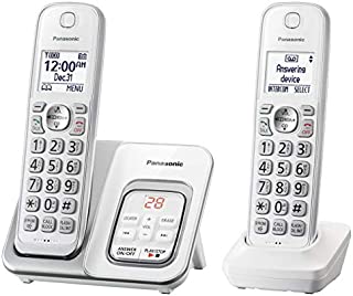 Panasonic KX-TGD532W Cordless Phone with Answering Machine - 2 Handsets (Renewed)