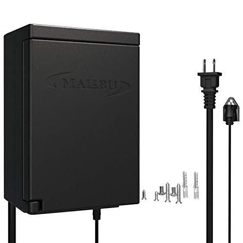 Malibu Low Voltage Transformer 120 Watt for Outdoor Landscape Lighting with Photocell Sensor Timer and Weather Shield for Spotlight Floodlight Garden Pathway Light 120V AC to 12V AC