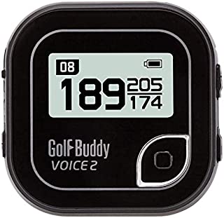 Golf Buddy Voice 2 Golf Rangefinder Talking Golf GPS Devices for Hat, Golf Distance Range Finder for Golfers, 14 Hours Battery Life, Water Resistant, Golf Accessories for Men and Women, Black