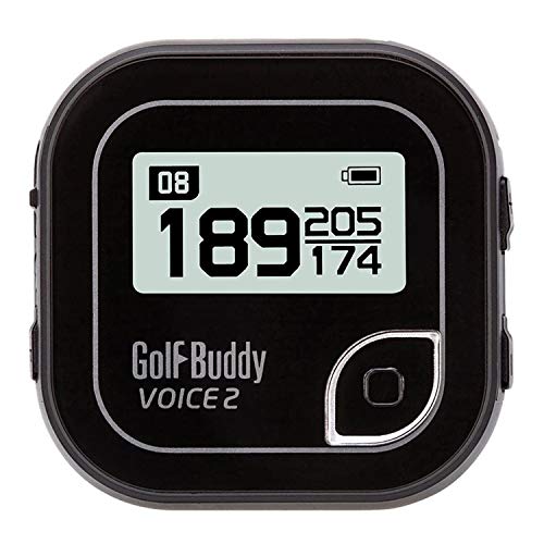 Golf Buddy Voice 2 Golf Rangefinder Talking Golf GPS Devices for Hat, Golf Distance Range Finder for Golfers, 14 Hours Battery Life, Water Resistant, Golf Accessories for Men and Women, Black