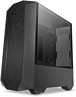 Segotep Black Typhon ATX Mid Tower Computer PC Gaming Case with Graphics Card Vertical Mounting, USB 3.0 Ports Tempered Glass Windows & Mesh Front Panel