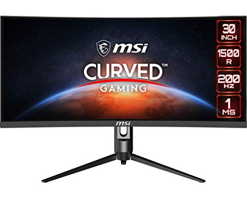 MSI Full HD Non-Glare 1ms 2560 x 1080 Ultra Wide 200Hz Refresh Rate HDR Ready USB/DP/HDMI Smart Headset Hanger FreeSync 30Gaming Curved Monitor (Optix MAG301CR) - Black