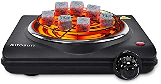 Electric Coals Burner  Portable Charcoal Burner Single Hot Plate Coiled Heating Plate 1000W Charcoal Starter with Smart Heat Control & Stainless Steel Fast Heating for Camping Cooktop Countertop