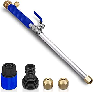 Hydro Jet High Pressure Power Washer for Garden Hose, Portable Washing Wand Water Gun for Car Window,Two Hose Nozzle Cleaning Sprayer for Outdoor (Blue)