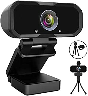 Webcam 1080p HD Computer Camera - Microphone Laptop USB PC Webcam with Privacy Shutter and Tripod Stand, 110 Degree Live Streaming Widescreen Recording Pro Video Web Camera for Calling, Conferencing