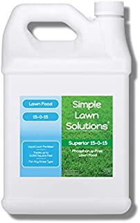 Superior Nitrogen & Potash 15-0-15 NPK- Lawn Food Quality Liquid Fertilizer - Concentrated Spray- Any Grass Type- Simple Lawn Solutions Green, Grow, Health & Strength- Phosphorus-Free (1 Gallon)