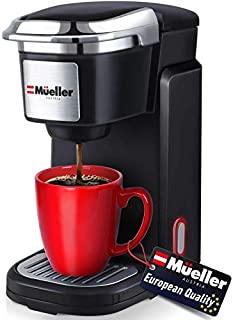 Mueller Ultimate Single Serve Coffee Maker, Personal Coffee Brewer Machine for Single Cup Pods & Reusable Filter, 10oz Water Tank, Quick Brewing, One Touch Operation, Compact Size,for Home,Office, RV