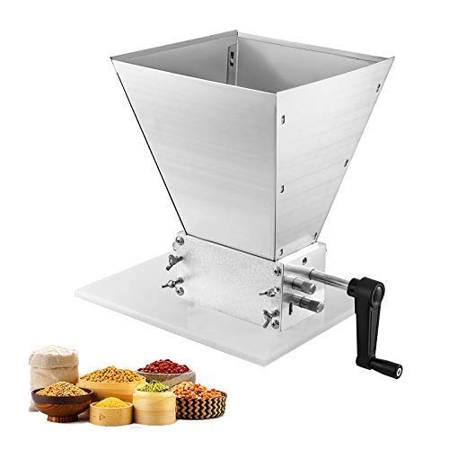 VEVOR Barley Grinder Crusher Stainless 3-Roller Grain Mill Homebrews Beer Brewing Grain Crusher Machine for Grains Corn Barley