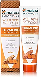 Himalaya Whitening Antiplaque Toothpaste with Turmeric + Coconut Oil for Brighter Teeth, 4 oz