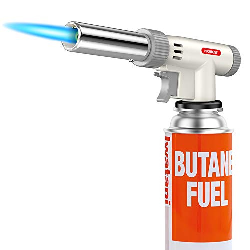 Butane Torch, Kollea Professional Kitchen Blow Torch, Mini Chef Artist Culinary Cooking Torch with Adjustable Flame & Reverse Use for Creme Brulee, Baking, Crafts, BBQ (Butane Gas Not Included)