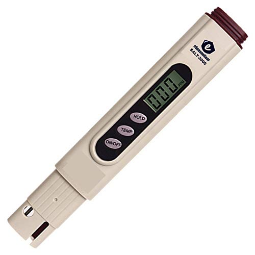 eSeasonGear SALT-3000 Meter, Digital Salinity PPM Temperature Tester for Salt Water Pool and Koi Fish Pond