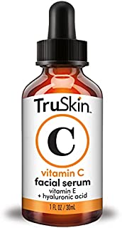 TruSkin Vitamin C Serum for Face, Topical Facial Serum with Hyaluronic Acid & Vitamin E, 1 fl oz