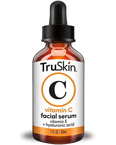 TruSkin Vitamin C Serum for Face, Topical Facial Serum with Hyaluronic Acid & Vitamin E, 1 fl oz