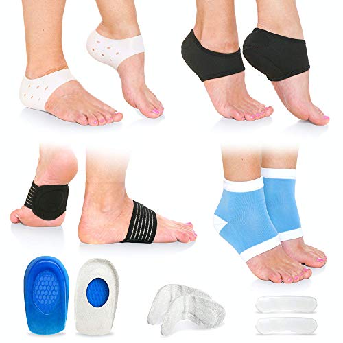 Plantar Fasciitis Foot Pain Relief 14-Piece Kit  Premium Planter Fasciitis Support, Gel Heel Spur & Therapy Wraps, Compression Socks, Foot Sleeves, Arch Supports, Heel Cushion Inserts & Heel Grips